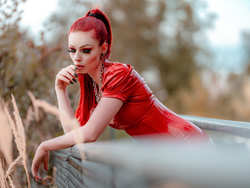 Image #232374 (fetish): latex, redhead