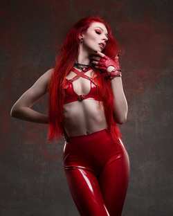 Image #238762 (fetish): latex, redhead