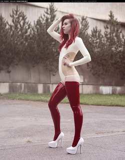 Image #154402 (fetish): latex, redhead