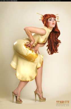 Image #87986 (fetish): latex, redhead