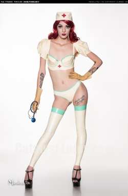 Image #154627 (fetish): latex, redhead