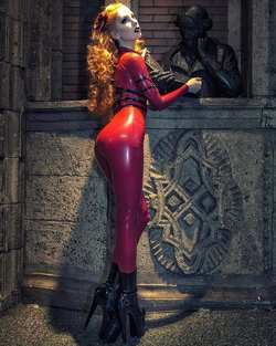 Image #207640 (fetish): latex, redhead